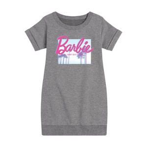 - Barbie - Sunny Days Ahead Graphic Short Sleeve Fleece Dress - 1 of 3