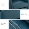 Eulalia 28.74''Wooden Upholstery Wide Genuine Leather Swivel Chair with Swivel Metal Base and  Squared Arms | ARTFUL LIVING DESIGN - 4 of 4