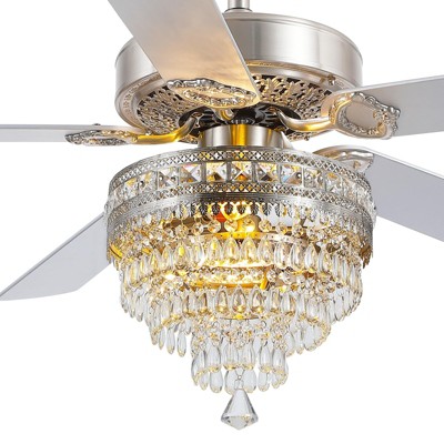 Kviflon 52 inch Crystal Ceiling Fan with Light