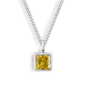 EVRY JEWELS WATERPROOF Gold or Silver Plated Faye Birthstone Necklace - 1 of 2