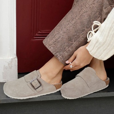 Женские сабо Aerothotic Atlas Genuine Leather Clogs for Women with Arch Support, Grey — фото 4