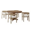 GDFStudio Ladieu Rustic Fabric Upholstered Wood 5 Piece Dining Set - 2 of 4