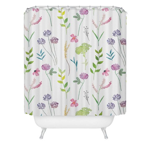 Emanuela Carratoni New Floral Romance Shower Curtain - Deny Designs: Botanical Pattern, Microfiber, Machine Washable - image 1 of 4