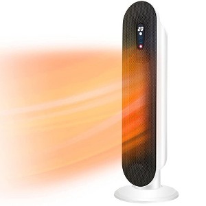 SUGIFT 1500W 26" Digital Ceramic Tower Space Heater with Remote Control, White - 1 of 4