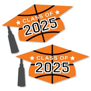 Big Dot of Happiness Grad Basketball - Grad Cap Decorations DIY 2025 Graduation Large Party Essentials - Set of 20 - 1 of 4
