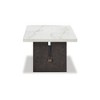 Signature Design by Ashley Burkhaus Traditional Rectangular Coffee Table with Marble Tabletop, Dark Brown & White - image 4 of 4