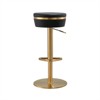 TOV Furniture Astro Black and Gold Vegan Leather Adjustable Stool - 3 of 4