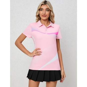 Womens Polo Shirts Short Sleeve Summer Printed Tops Lightweight Athletic Golf Tennis Shirts