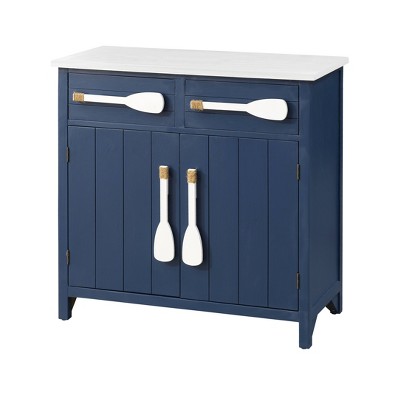 Sandbar 2 Drawers and 2 Doors Cabinet Blue - Treasure Trove Accents