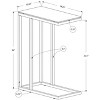 Monarch Specialties Accent Table C-Shaped End Side Snack Living Room Bedroom Metal Tempered Glass White Contemporary Modern - 4 of 4