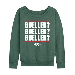 Women's - Ferris Bueller's Day Off - Bueller Bueller Bueller Lightweight French Terry Wide Neck Long Sleeve Shirt - 1 of 4