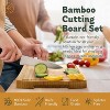 Wood Cutting Board - Bamboo Cutting Board Set, Wooden Cutting Boards for Kitchen with Deep Juice Groove, Side Handles - Wood Chopping Boards - 3 of 4
