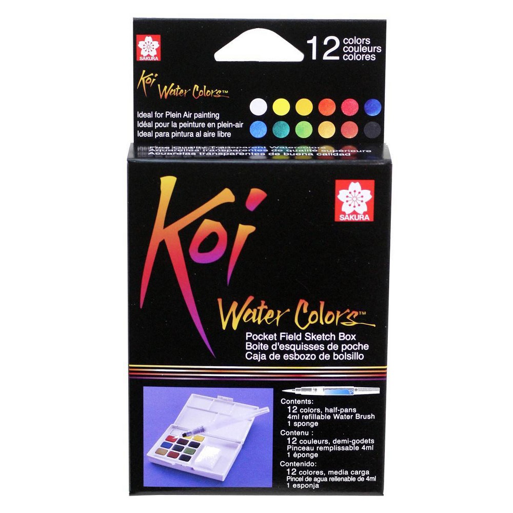 Photos - Accessory Sakura 12-Colors  Koi Watercolor Pocket Field Sketch Box Set 