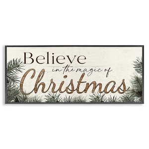 Stupell Industries Magic Of Christmas Phrase Black Framed Giclee Art - 1 of 4