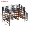 CAVINAS Twin Size Loft Bed Modern Wooden Bed Frame with Desk, 3 Drawers, Blackboard and Guardrail for Bedroom - 4 of 4
