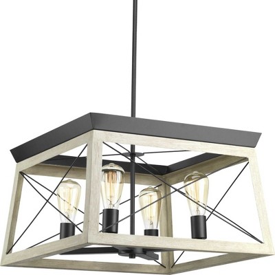 Briarwood 4-Light Graphite and Faux Wood Chandelier
