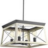 Progress Lighting, Briarwood, 4-Light Chandelier, Ceruse Black Oak, X-Brace Design, Faux Wood Frame - 2 of 4