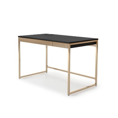 Paylen 2 Drawer Desk with USB Port Black/Copper - miBasics