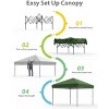 Pop Up Canopy with One Button Push Setup - Outdoor Canopy Tent with Portable Roller Bag - 3 Adjustable Height - 3 of 4