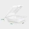 50-Pack 8x8" Compostable Clamshell Food Containers, Sugarcane, Microwave Safe - 2 of 4