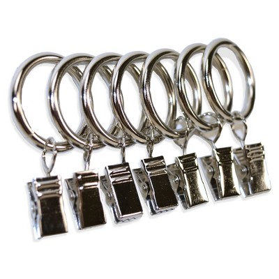 Versailles Home Fashions 7pk Steel Clip Window Curtain Rings - Brushed Nickel