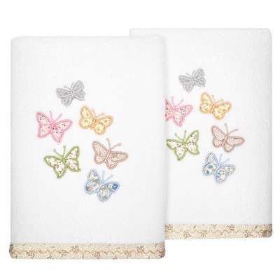 Linum Home Textiles 100% Turkish Cotton MARIPOSA Embellished Towel Set
