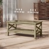 NicBex 39.3 Inch Rectangle Coffee Table with Glass Tabletop and Shelf,Farmhouse Center Table for Living Room,Bedroom - 3 of 4