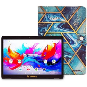 LINSAY 10.1"Octa Core  256GB Storage Android 15 Tablet with Art and Ocean Case - 1 of 3