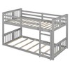 CAVINAS Twin Over Twin Bunk Bed with Slatted Guardrail & Ladder/Slide,Wooden Bed Frame for Kids Room,Bedroom - 3 of 4