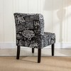 CAVINAS English Letter Print Fabric Armless Chair, Contemporary Accent Chair with Removable Back and Removable Legs - 3 of 4