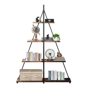 Whizmax Bookcase, 4-Tier Ladder Bookshelf, A-Shaped Ladder Shelf Display, Ladder Shelf Storage Organizer for Living Room, Home Office - 1 of 4