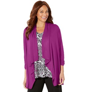 Catherines Women's Plus Size Anywear Cascade Jacket - 1 of 4
