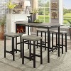 5pc Kaystone Curved Seats Counter Dining Table Set Gray/Black - HOMES: Inside + Out: Industrial Style, Wood Veneer, Metal Frame - 2 of 4