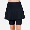 Calypsa Women's Plus Size Flared Mid-Thigh Swim Skirt With Bike Shorts - 4 of 4