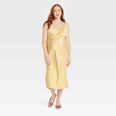 Slip Maternity Midi Dress - Isabel Maternity by Ingrid & Isabel™ Yellow XS