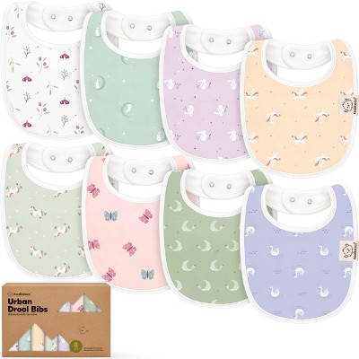 KeaBabies 8pk Organic Baby Bibs for Boy, Baby Drool Bib for Baby Boys and Girls, Newborn Teething Bibs