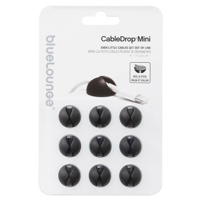 9pk CableDrop Mini Cable Router Clips Black - BlueLounge