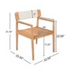NAYSAYE Patio Chaise Lounges Outdoor Acacia Wood Braided Chair Set with Dining Table for Garden Patio Deck, Teak and White, 47.25"*47.25"*29.75" - 4 of 4