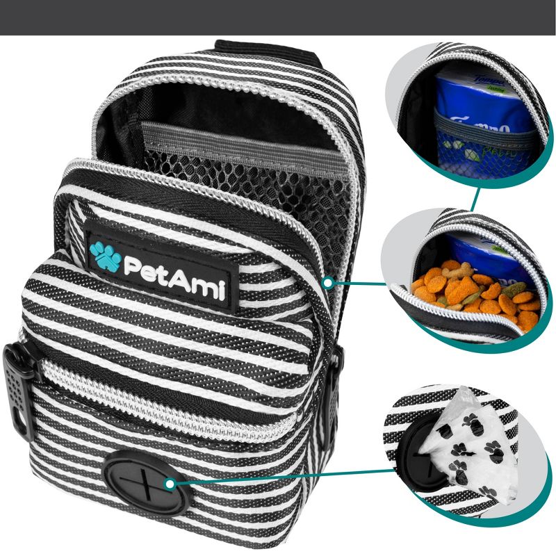 PetAmi Dog Waste Bag Holder for Leash, Pet Waste Dispenser Accessories Treat Pouch, Puppy Walking Travel Camping Supplies Must Have, 3 of 8