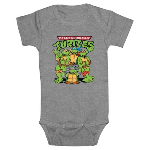 Infant's Teenage Mutant Ninja Turtles Group Shot Original Logo Bodysuit ...
