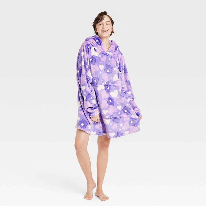 Women&#39;s Care Bears X Skinnydip Graphic Blanket Hoodie - Purple, 1 of 4