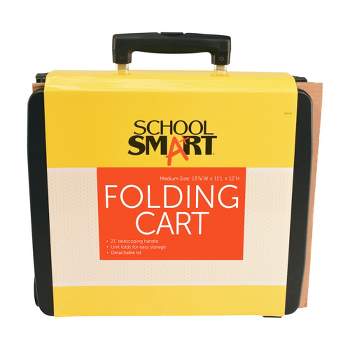 School Smart Folding Storage Cart, Medium, 13-7/8 W x 11 L x 12 H Inches, Black