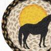 Earth Rugs Horse Silhouette Printed Round Jute Trivet with Rustic Western Design, 10"x10" - 3 of 3