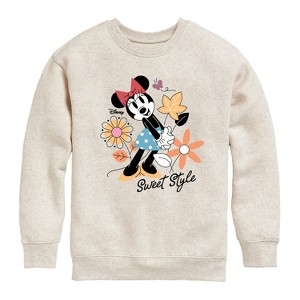 Boys' - Disney - Minnie Mouse Sweet Style Graphic Long Sleeve Fleece Sweatshirt - 1 of 4