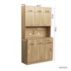 NicBex 71" Tall Kitchen Buffet Cabinet with 6-Doors Multifunctional Sideboard Cabinet with 1-Open Shelves and 1-Drawer for bedroom, Oak - 3 of 4