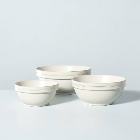 Set of Three Stoneware Pottery Serving or Mixing Bowls Made to Order 