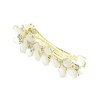 Unique Bargains Flower French Barrette Hair Clips Gold Tone White 1 Pc - 4 of 4