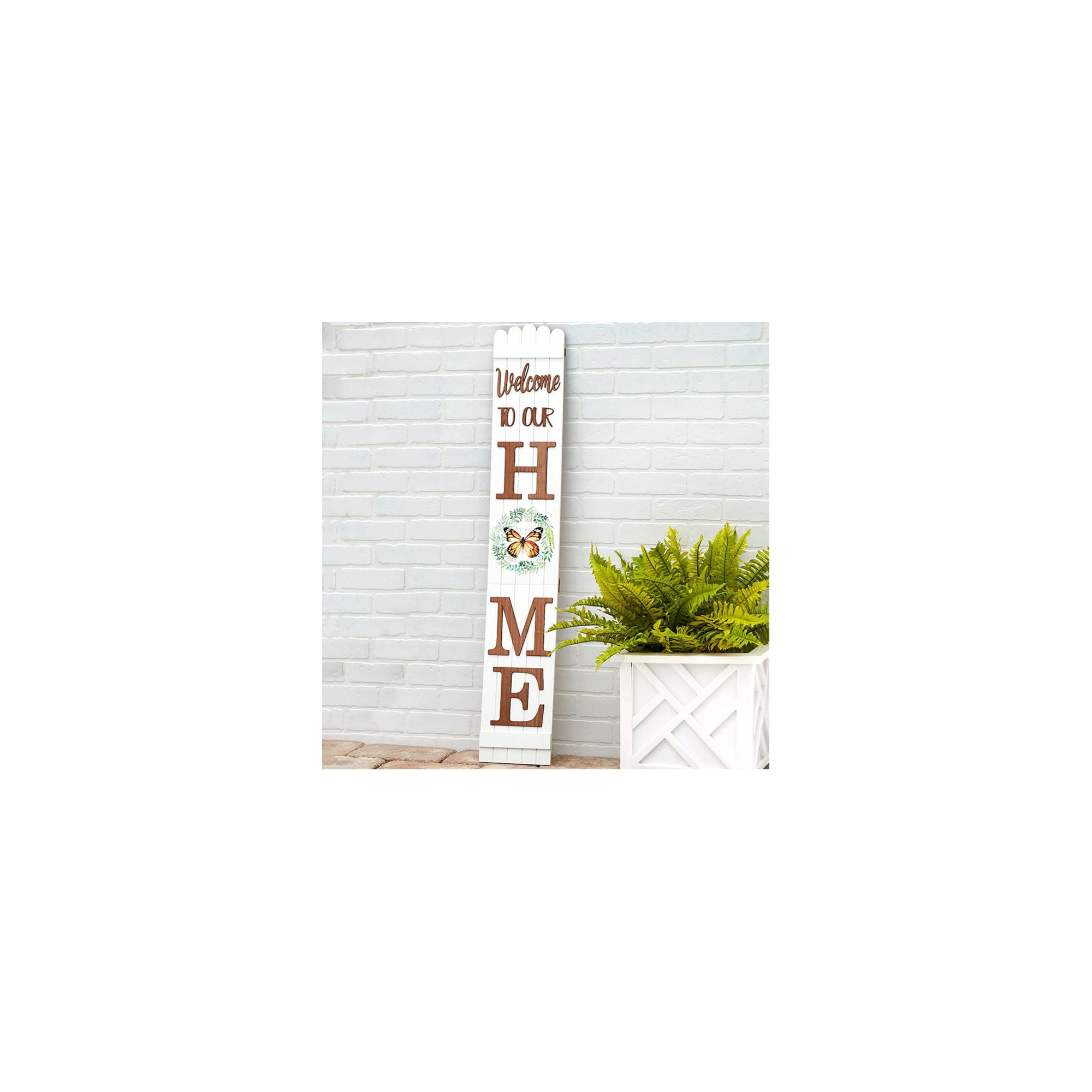The Lakeside Collection Welcome to My Home Porch Leaner – Decorative Outdoor Sign -