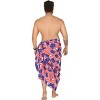 LA LEELA Men's Patriotic 4th of July American Flag Summer Sarong Swim Trunk Long Beach Pareo Wrap One Size Cherry Allover US Flag - 4 of 4