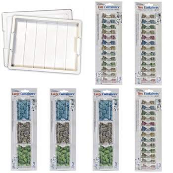 Bead Storage Solutions Plastic Stackable Organizer Tray Bundle with Lid and 48 Assorted Size Tiny and Large Containers for Beads and Craft Supplies